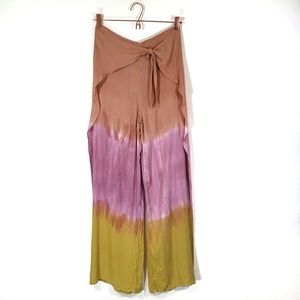 NWT Young fabulous &  tie dye boho Abigail slit pants L